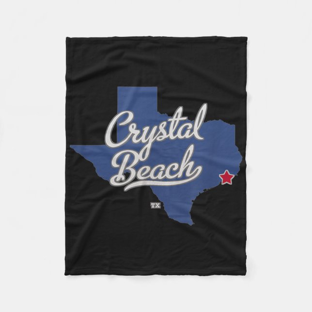 Manta Polar Mapa de Tx de Crystal Beach Texas (Anverso)