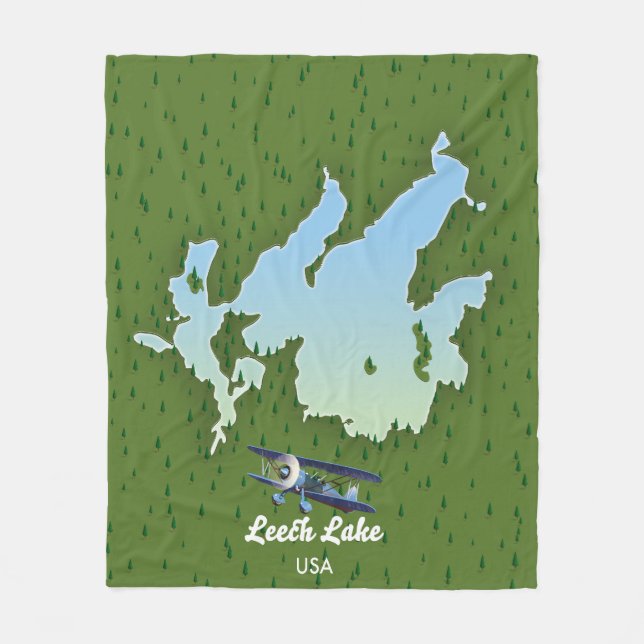 Manta Polar Mapa de viaje del lago Leech (Anverso)