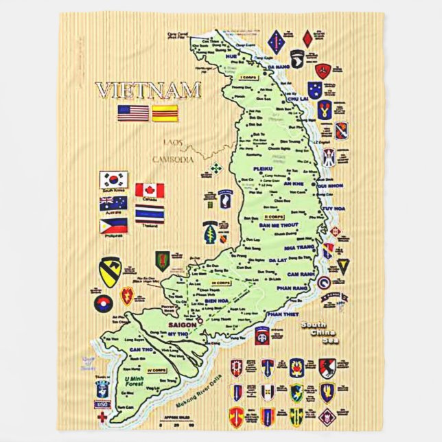 Manta Polar MAPA DE VIETNAM por DIVISIONES (Anverso)