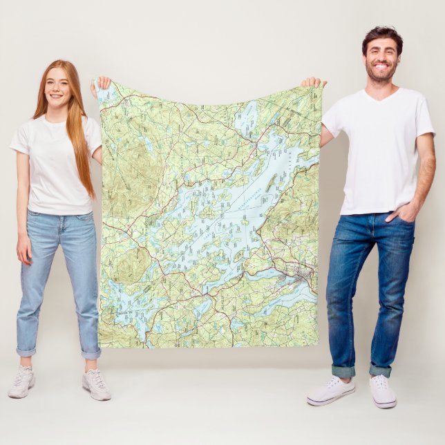 Manta Polar Mapa de Winnipesaukee del lago (1986) (In situ)