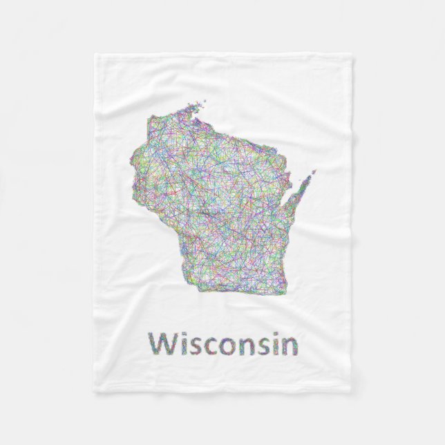 Manta Polar Mapa de Wisconsin (Anverso)
