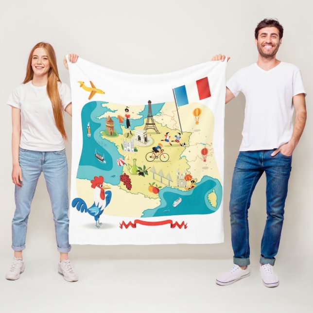 Manta Polar Mapa del dibujo animado de Francia (In situ)