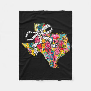 Manta Polar Mapa del estado de Texas femenino con lazo coquett
