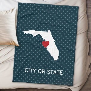 Manta Polar Mapa del estado del hogar de Florida - Nombres de