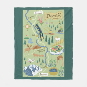 Manta Polar Mapa del mapa de Denali Borough