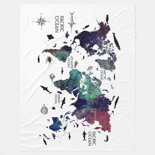 Manta Polar mapa del mundo 7 (Anverso)