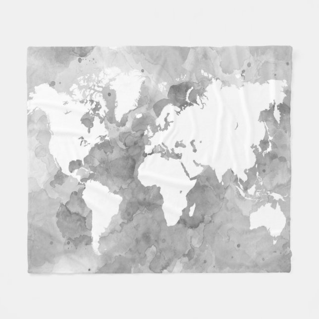 Manta Polar Mapa del mundo del diseño 49 (Frente (Horizontal))