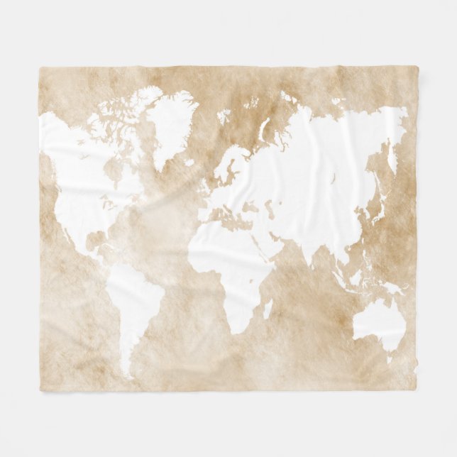 Manta Polar Mapa del mundo del diseño 82 (Frente (Horizontal))