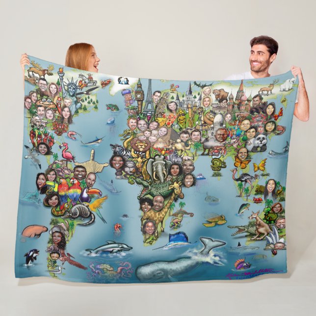 Manta Polar Mapa del mundo divertido (In situ)