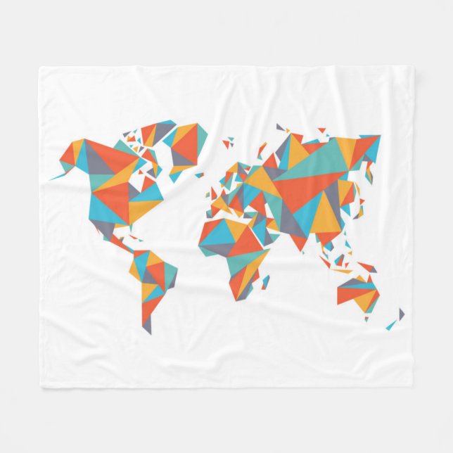 Manta Polar Mapa del mundo geométrico abstracto (Frente (Horizontal))