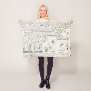 Manta Polar Mapa del mundo medieval Quebec Nouvelle-France Amé