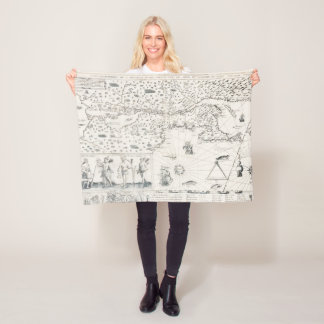 Manta Polar Mapa del mundo medieval Quebec Nouvelle-France Amé