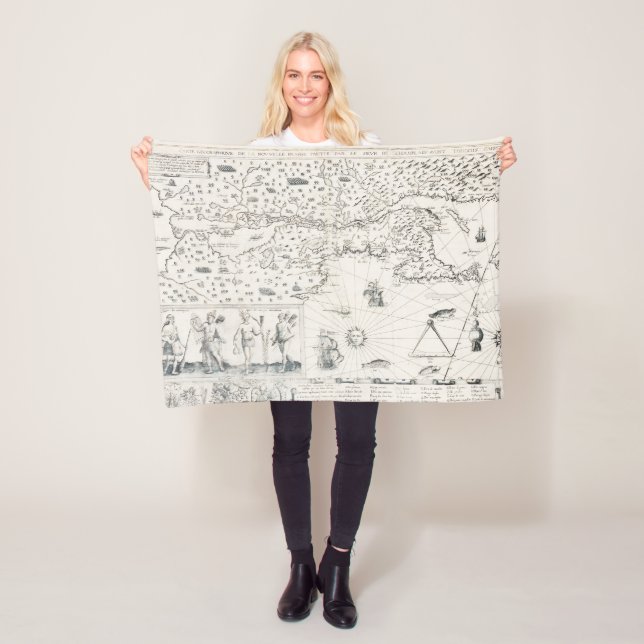 Manta Polar Mapa del mundo medieval Quebec Nouvelle-France Amé (In situ)