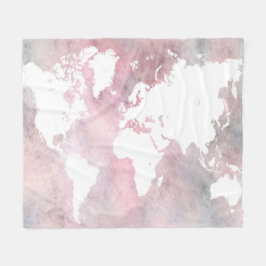 Manta Polar Mapa del mundo rosa Diseño 66