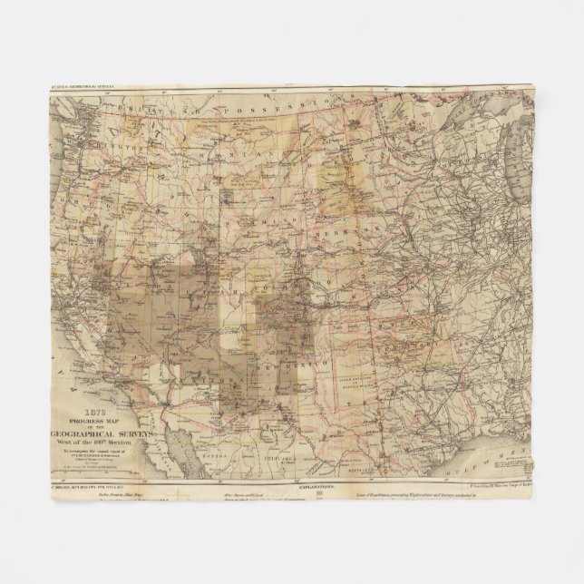 Manta Polar Mapa del progreso 1878 de las encuestas sobre (Frente (Horizontal))