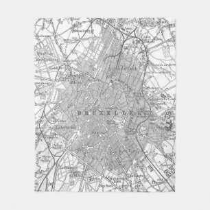 Manta Polar Mapa del vintage de Bruselas Bélgica (1905)