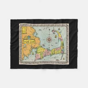 Manta Polar Mapa del vintage de Cape Cod