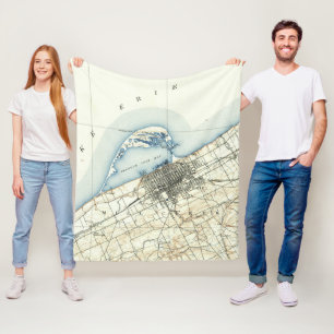 Manta Polar Mapa del vintage de Erie Pennsylvania (1899)