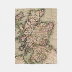 Manta Polar Mapa del vintage de Escocia (1814)