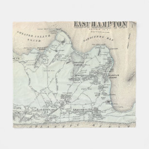 Manta Polar Mapa del vintage de Hampton del este Nueva York