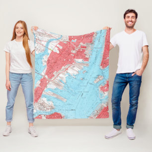 Manta Polar Mapa del vintage de Jersey City NJ (1955) 2