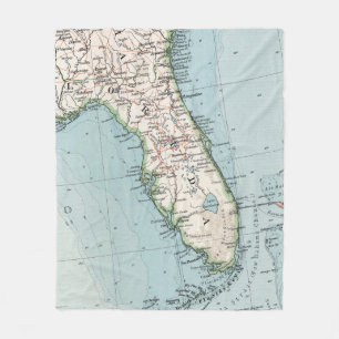 Manta Polar Mapa del vintage de la Florida (1900)