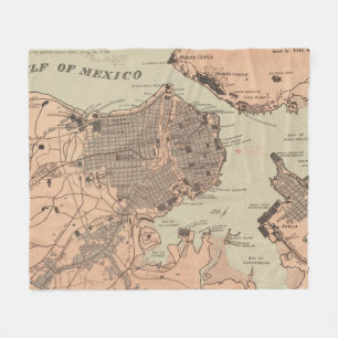 Manta Polar Mapa del vintage de La Habana Cuba (1898) 2