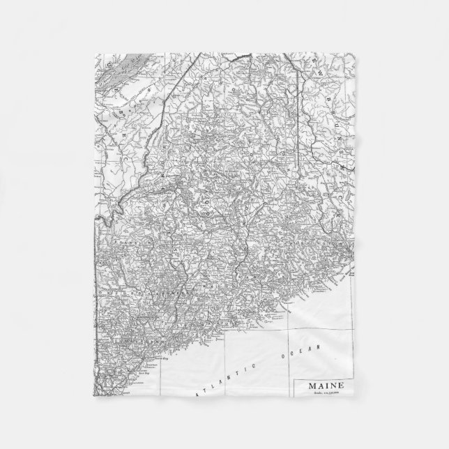 Manta Polar Mapa del vintage de Maine (1911) (Anverso)