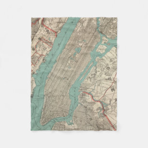 Manta Polar Mapa del vintage de New York City (1890)