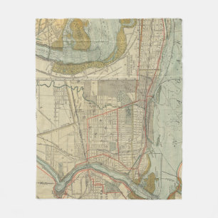 Manta Polar Mapa del vintage de Niagara Falls NY (1893)