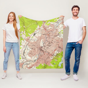 Manta Polar Mapa del vintage de Scranton Pennsylvania (1947)