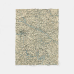 Manta Polar Mapa del vintage del área de Richmond Virginia