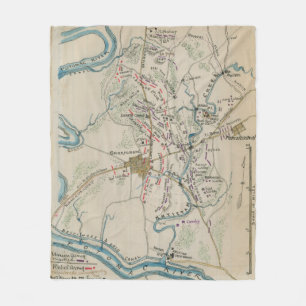 Manta Polar Mapa del vintage del campo de batalla de Antietam