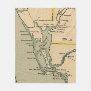 Manta Polar Mapa del vintage del puerto Charlotte la Florida