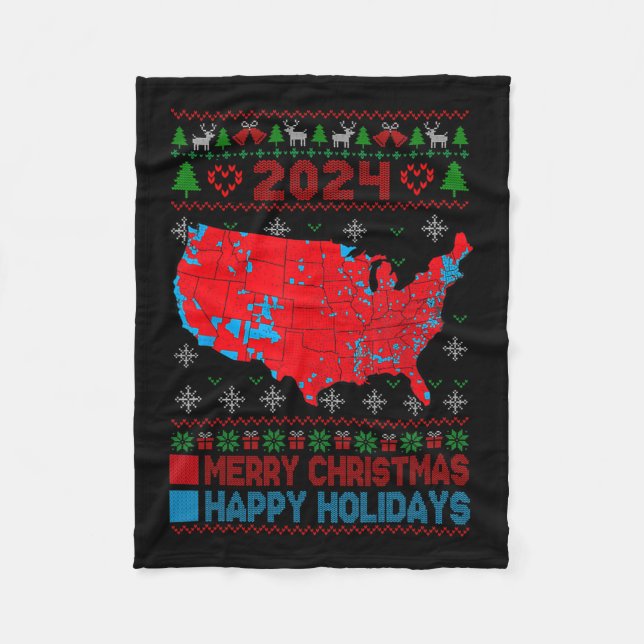Manta Polar Mapa electoral de 2024: Navidades feos de Trump (Anverso)