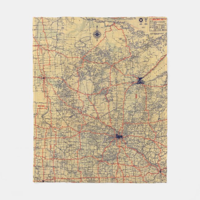 Manta Polar Mapa estándar de Minnesota (Anverso)