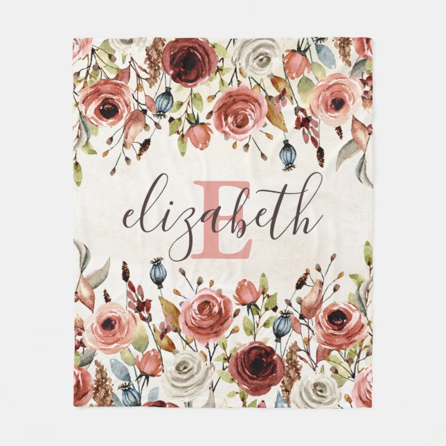 Manta Polar Mapa floral personalizada (Anverso)