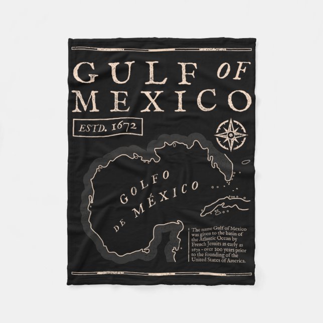 Manta Polar Mapa Histórico Del Golfo De México 1672 (Anverso)