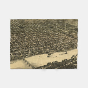 Manta Polar Mapa ilustrado del vintage de Little Rock (1887)