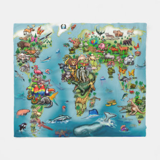 Manta Polar Mapa Mundial de Animales