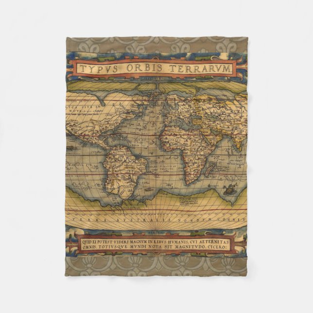 Manta Polar Mapa Mundial Viaje Antiguo Ortelius Europa (Anverso)