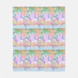 Manta Polar Mapa para chicas personalizable unicornio