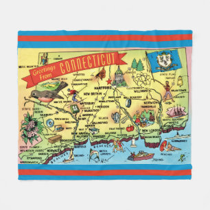 Manta Polar Mapa postal de Connecticut
