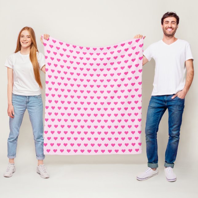Manta Polar Mapa rosa de la flota con corazón (In situ)