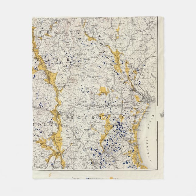 Manta Polar Mapa topográfico y glacial de New Hampshire (Anverso)