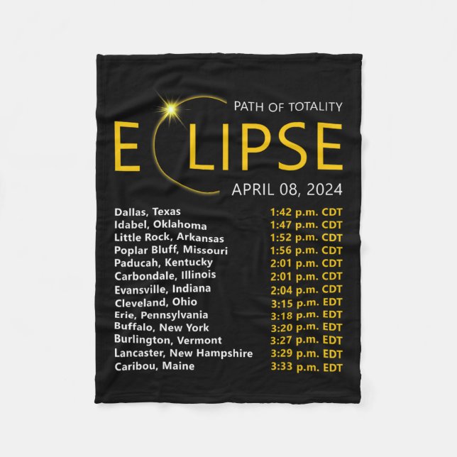 Manta Polar Mapa total de eclipse solar 08 2024 Eclipse (Anverso)