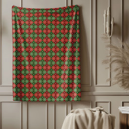 Manta Polar Mapa verde rojo de plástico para la calidez navide