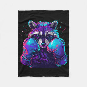 Manta Polar Mapache Boxeador Con Guantes De Boxeo Kickboxing D