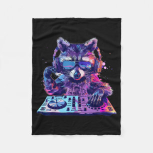 Manta Polar Mapache Dj Edm Techno House Música Animal Divertid