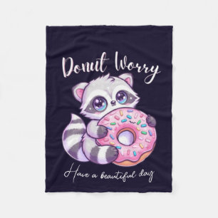 Manta Polar Mapache Kawaii Donut No Te Preocupes